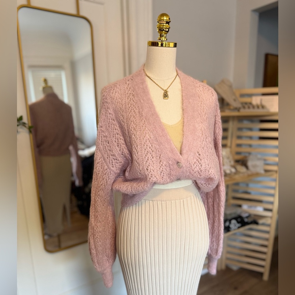 Free People Soft Pink Cardigan Sweater